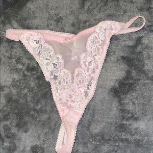 Oscar de la Renta Pink Floral Lace Panty